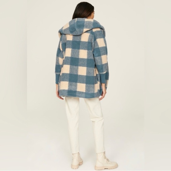 Hatch maternity coco coat blue plaid p xs - Picture 2 of 7